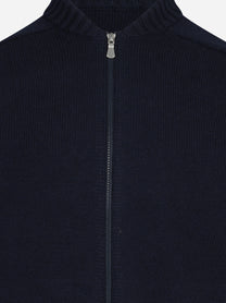 Giubbino in lana vergine con zip blu - dettaglio