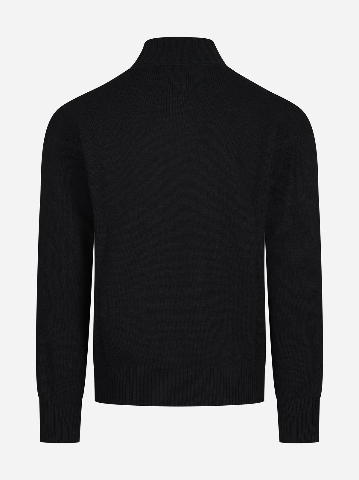 Maglia lupetto in lana vergine nero - vista posteriore