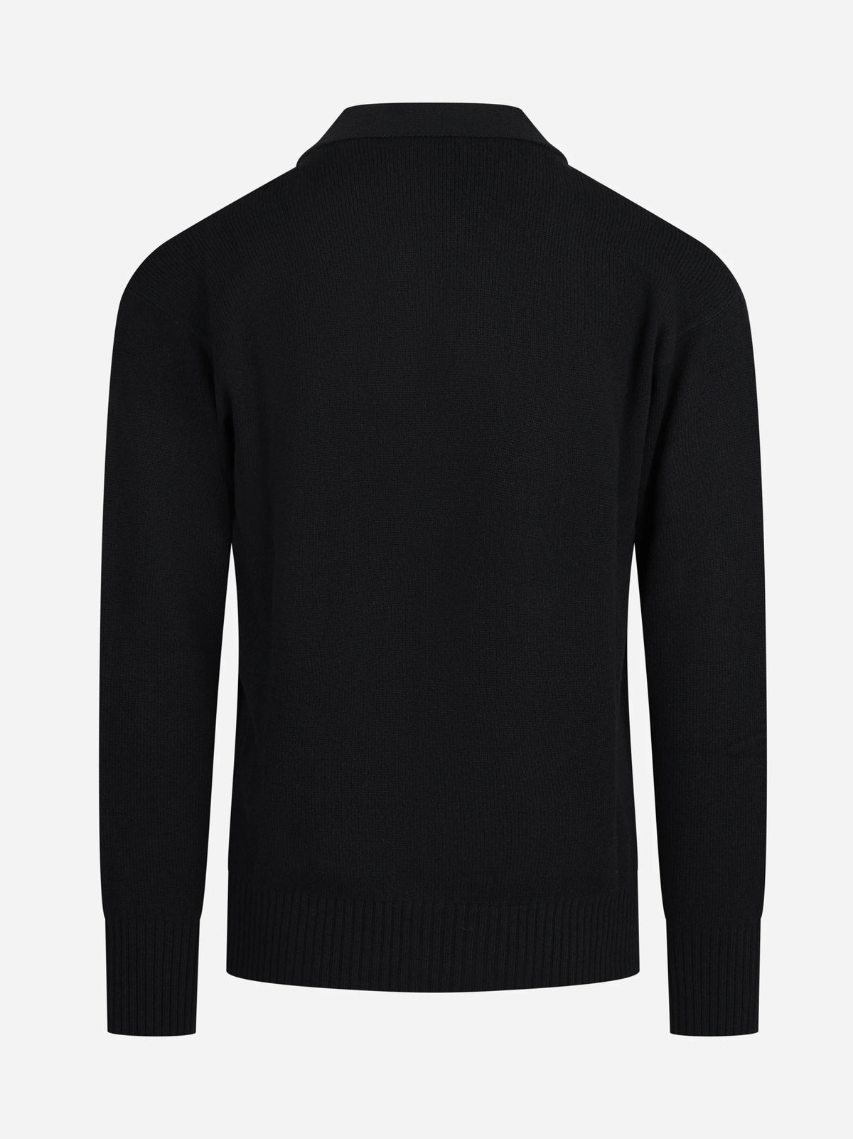 Cardigan in lana vergine nero - vista posteriore