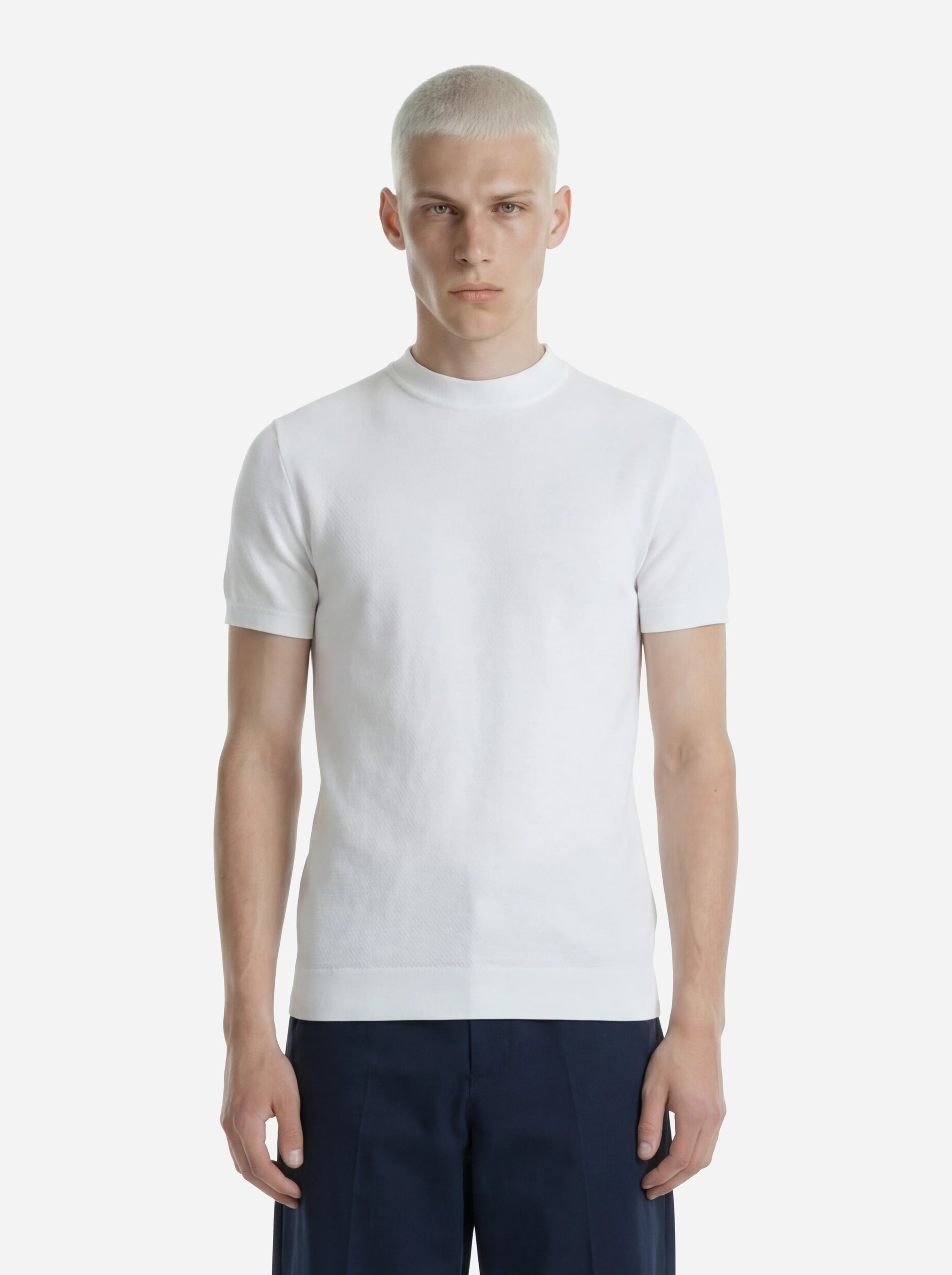 Maglia manica corta in cotone bianco finezza 18