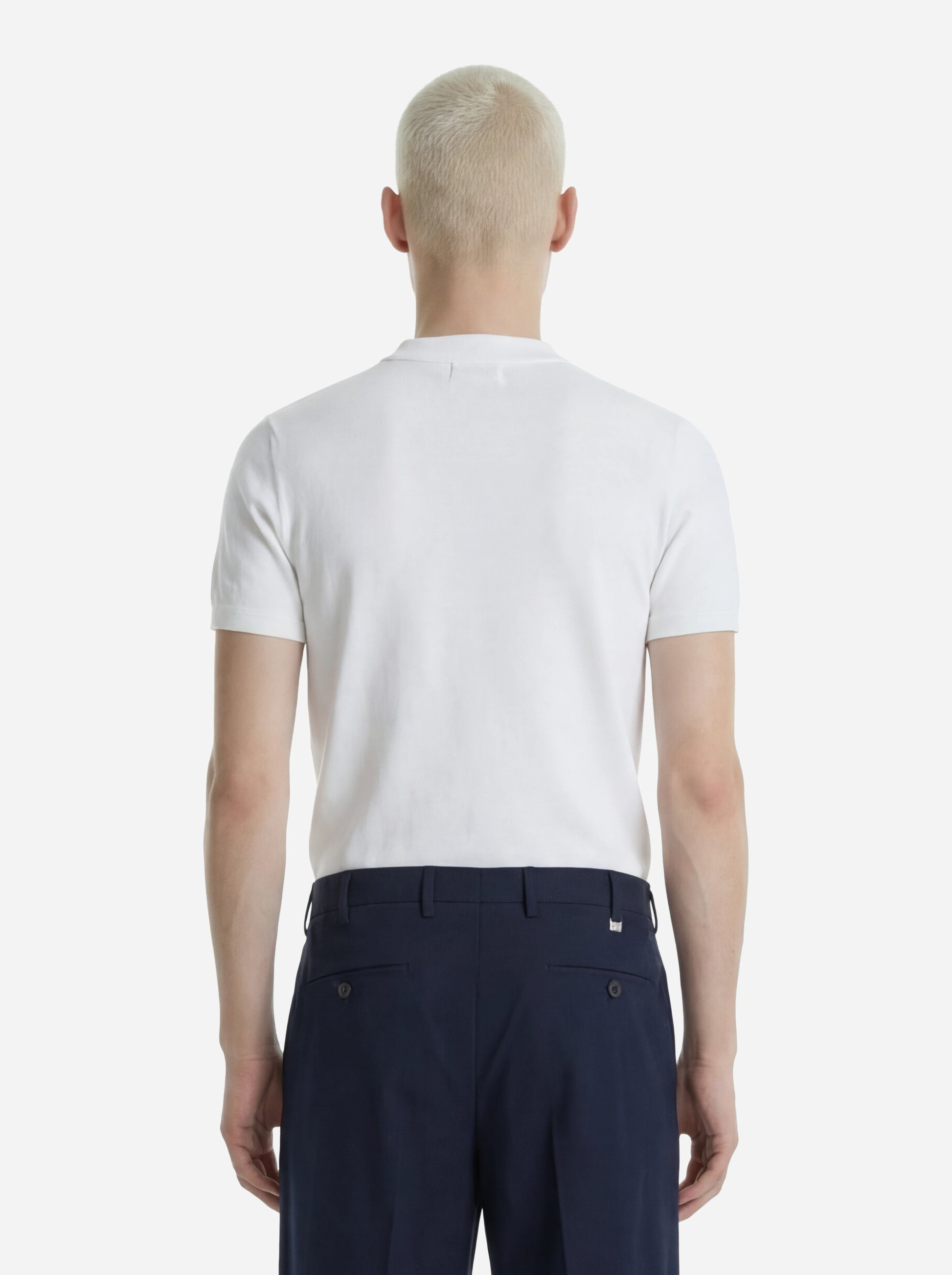 Maglia manica corta in cotone bianco finezza 18