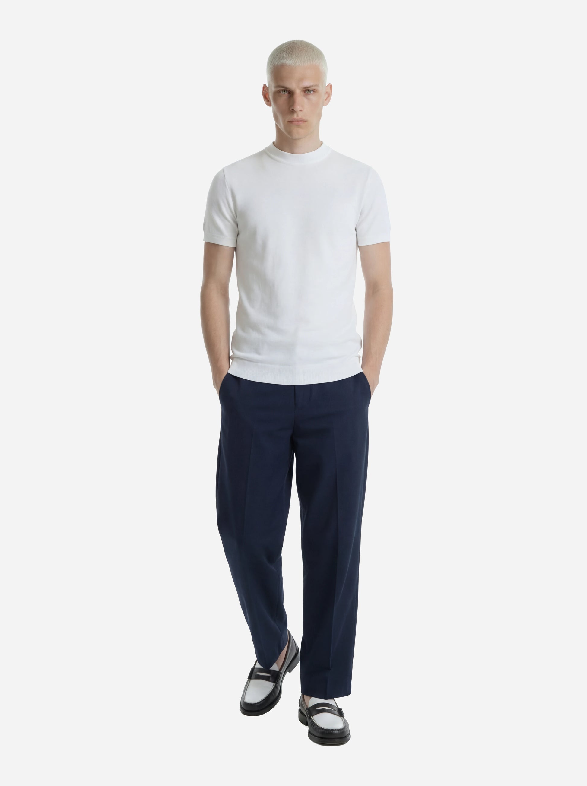 Maglia manica corta in cotone bianco finezza 18
