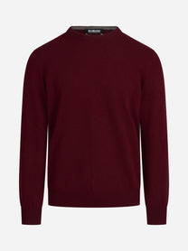 Maglia girocollo in cashmere rossa - vista frontale