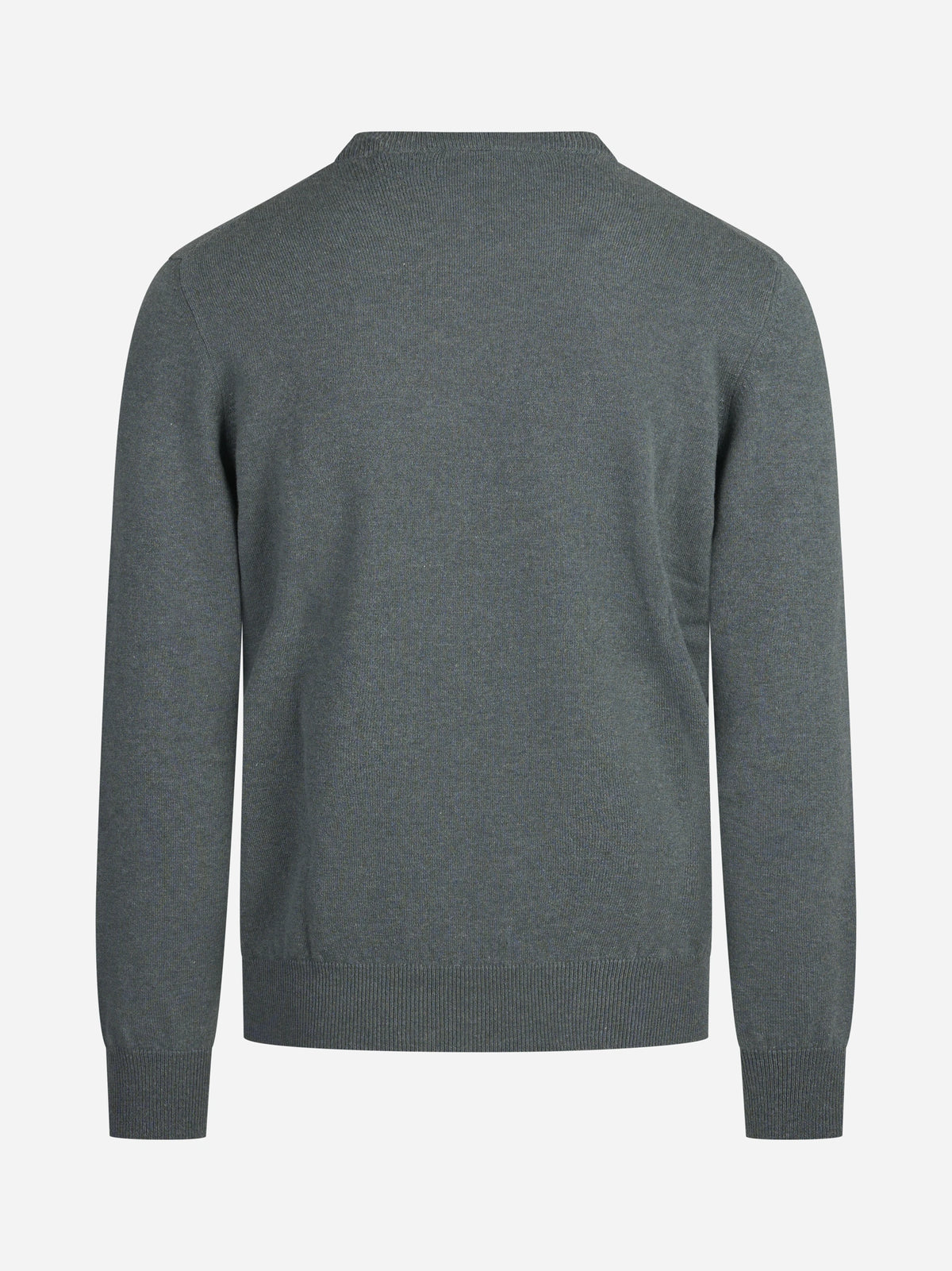 Maglia girocollo in cashmere verde - vista posteriore
