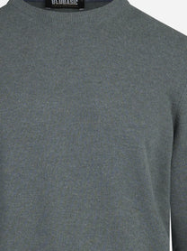 Maglia girocollo in cashmere verde - dettaglio del prodotto
