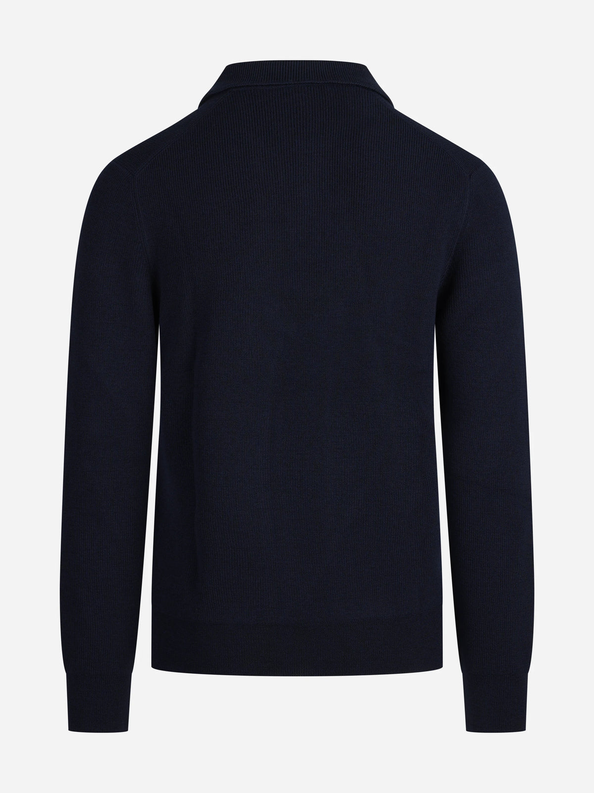 Polo skipper in lana vergine blu - vista posteriore