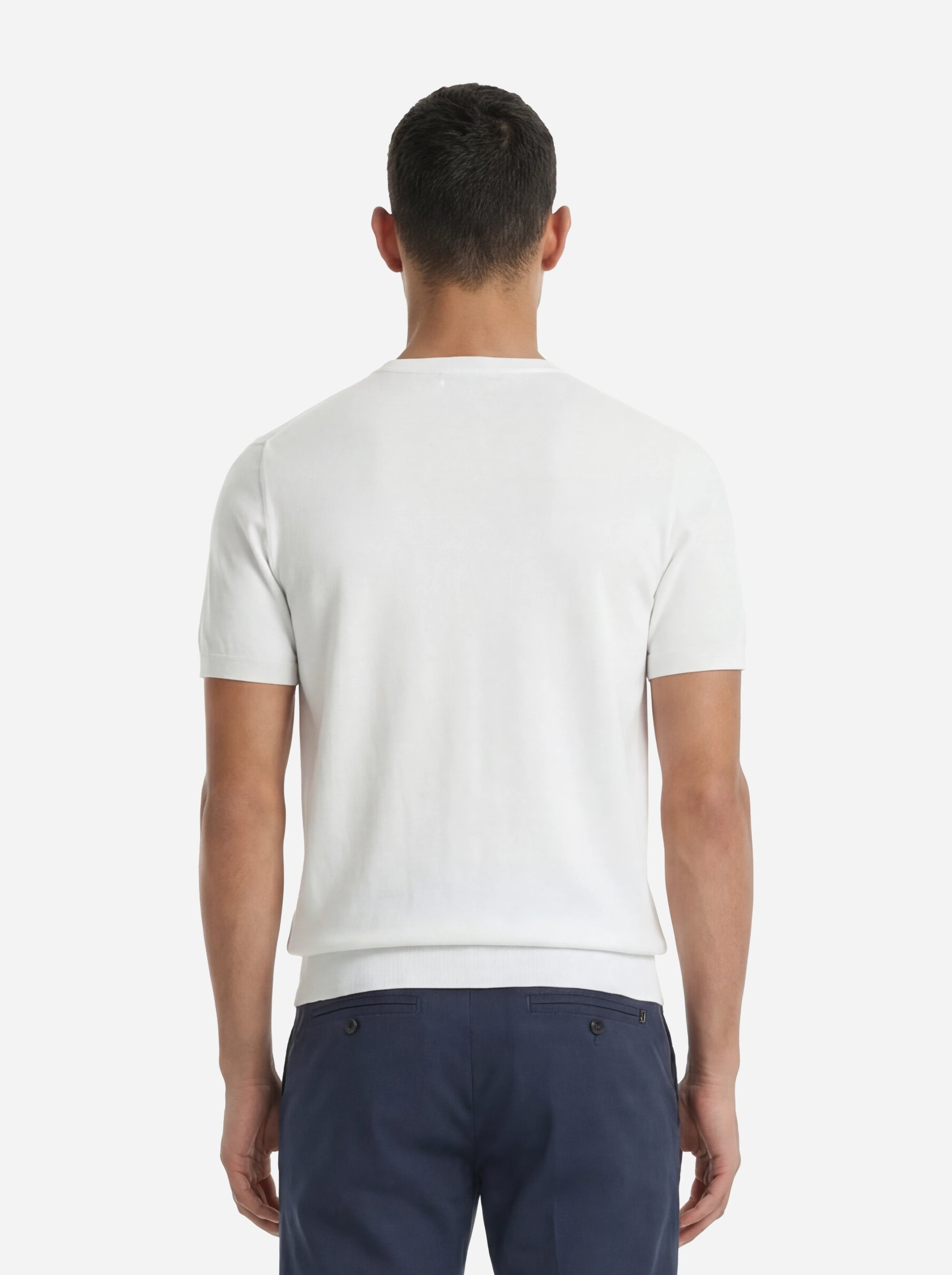 Maglia girocollo manica corta in cotone bianco
