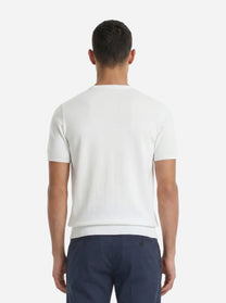 Maglia girocollo manica corta in cotone bianco