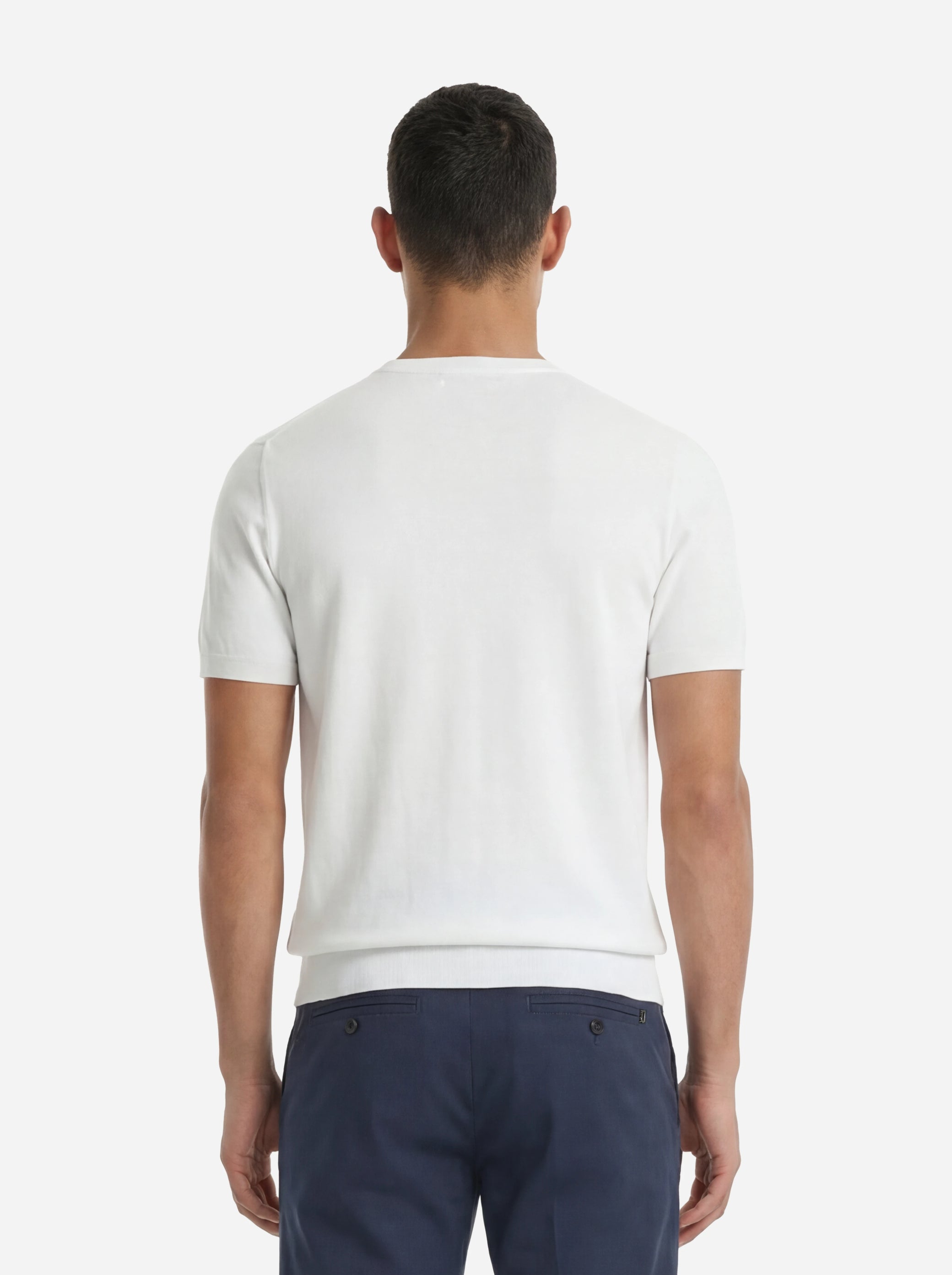 Maglia girocollo manica corta in cotone bianco
