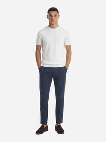 Maglia girocollo manica corta in cotone bianco
