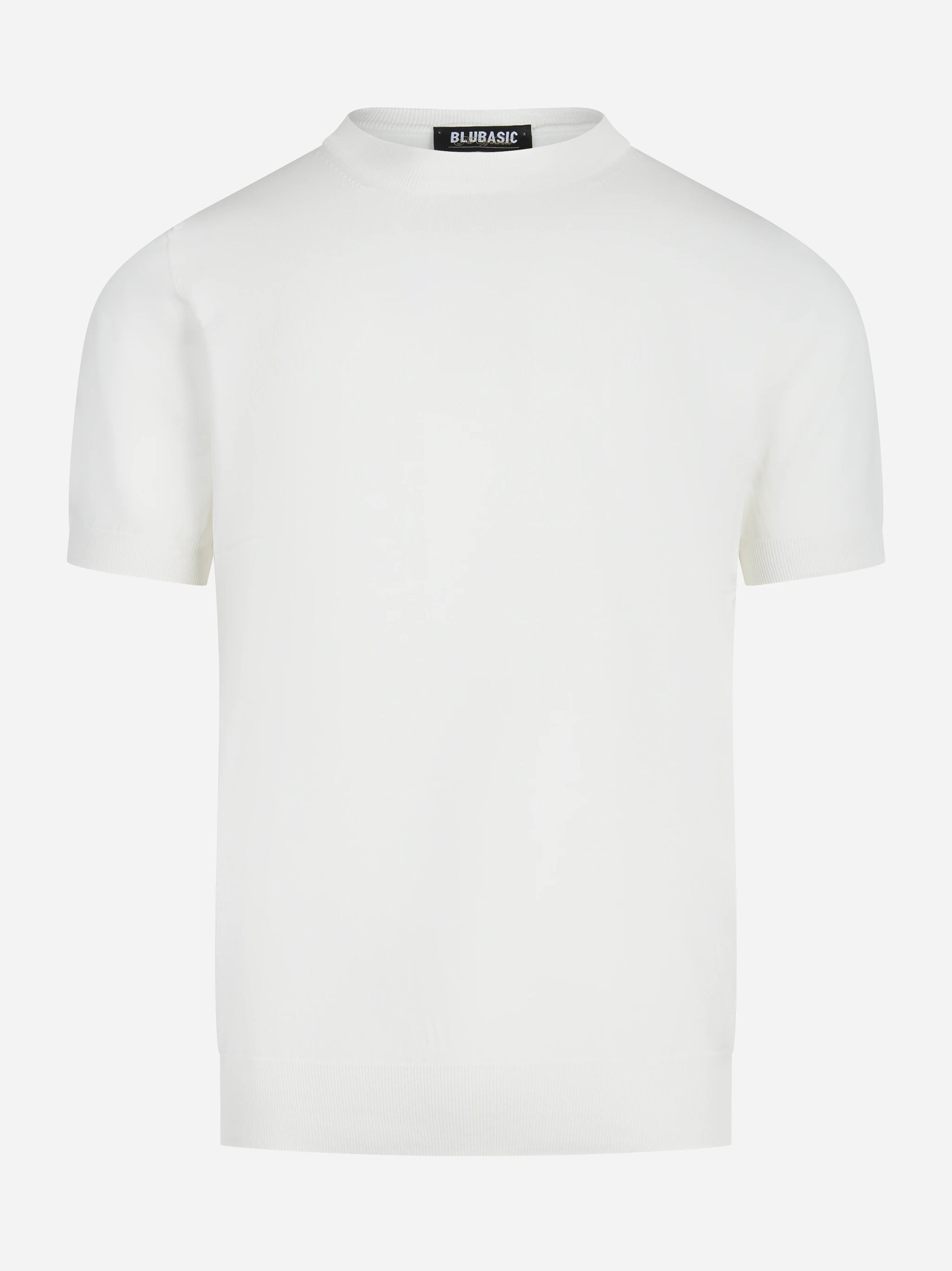 Maglia girocollo manica corta in cotone bianco