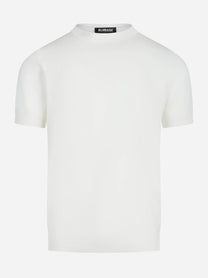 Maglia girocollo manica corta in cotone bianco