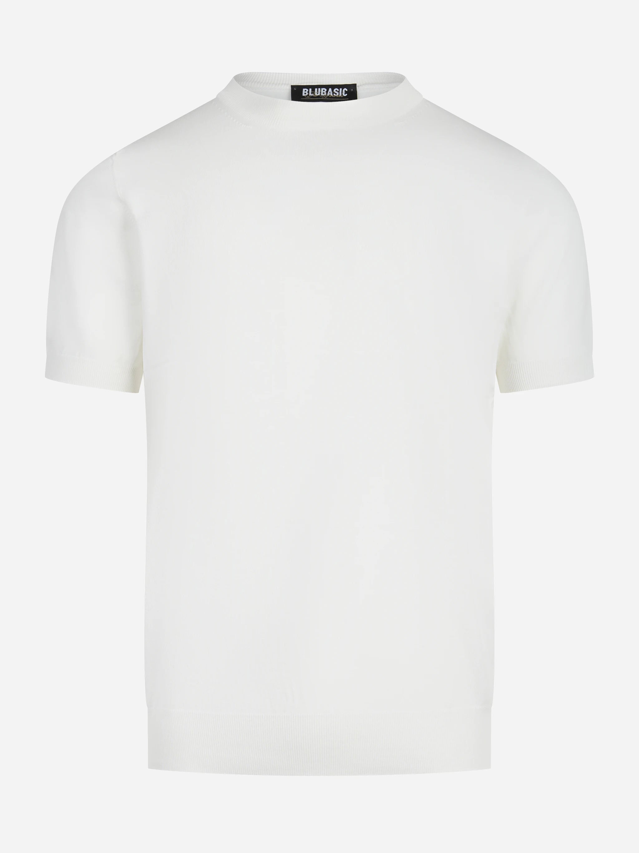 Maglia girocollo manica corta in cotone bianco