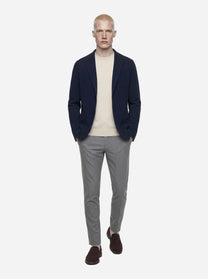 Maglia girocollo manica corta in cotone beige