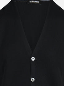 Gilet cardigan in lana vergine nero - dettaglio del prodotto