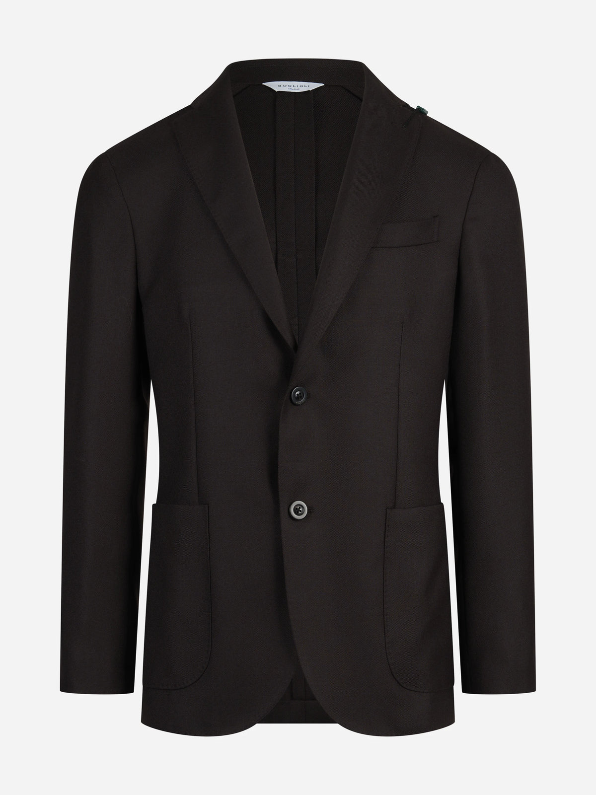 Blazer monopetto Boglioli in lana marrone - vista frontale
