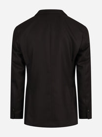 Blazer monopetto Boglioli in lana marrone - vista posteriore