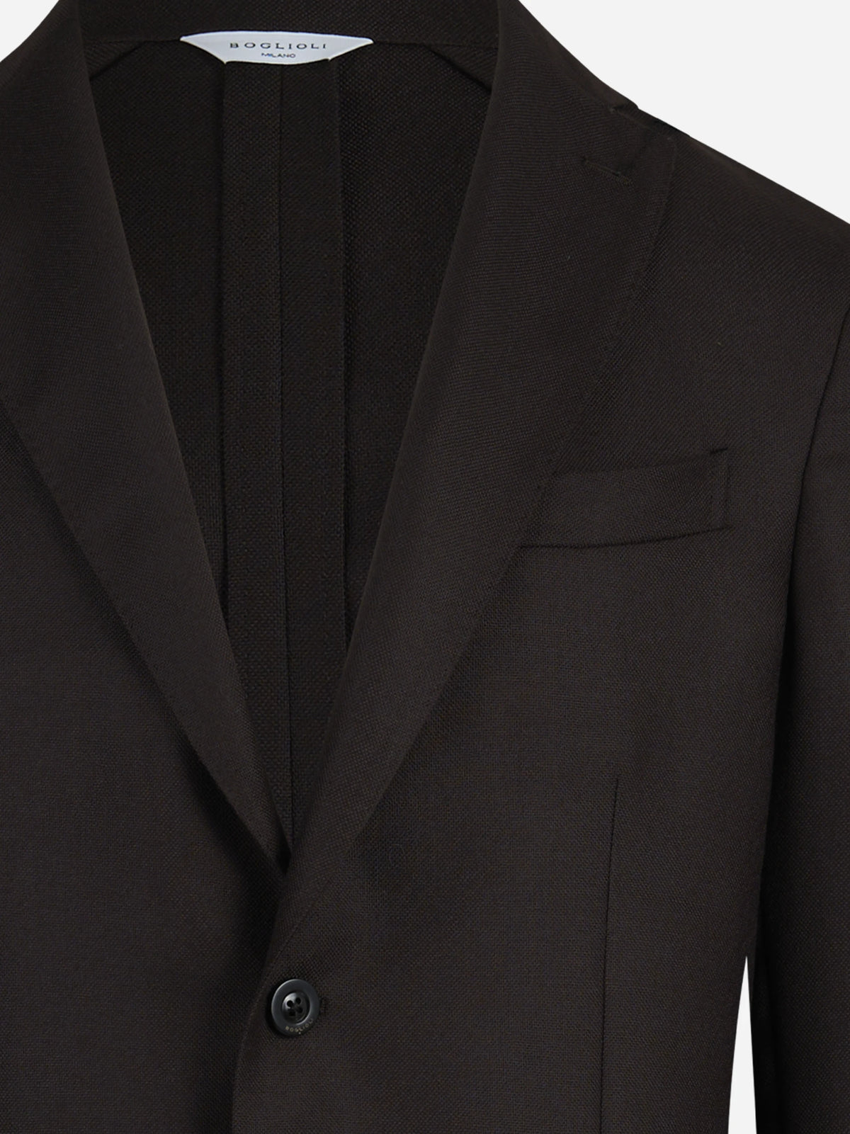 Blazer monopetto Boglioli in lana marrone - dettaglio del prodotto