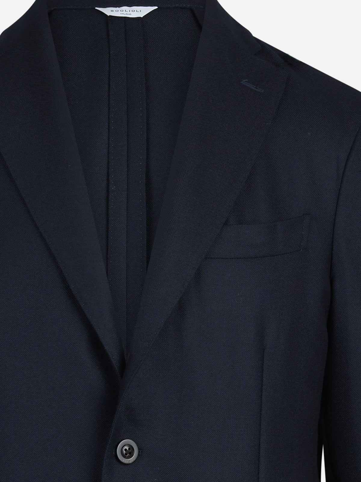 Blazer monopetto in lana vergine blu - dettaglio del prodotto