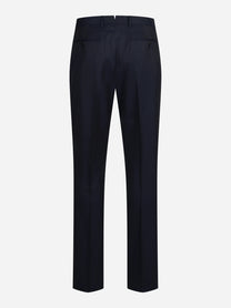 Abito monopetto in lana e seta blu - vista posteriore dei pantaloni