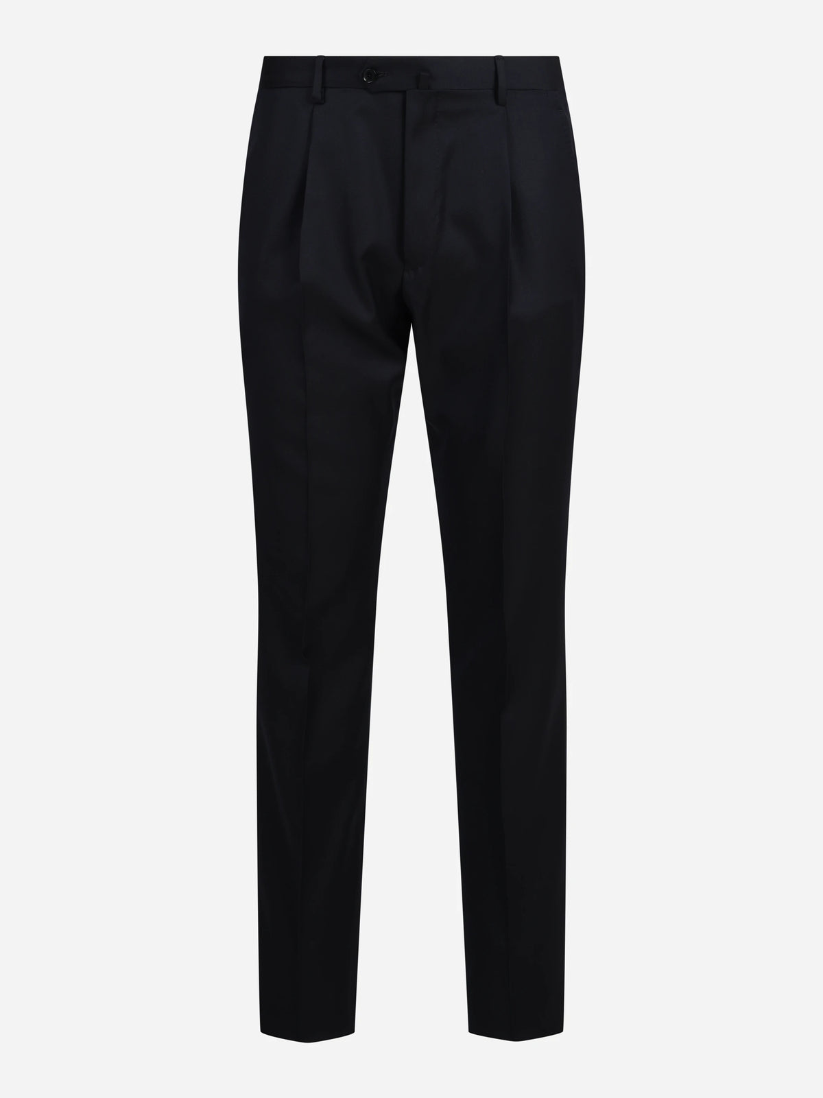 Abito doppiopetto in lana blu - pantaloni, vista frontale