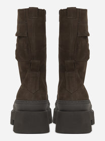 Stivale stringato CPH691 in nabuk chocolate - vista posteriore