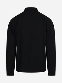 Cardigan con zip in lana nero - dettaglio del prodotto
