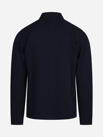 Cardigan con zip in lana blu - dettaglio del prodotto