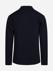 Cardigan camicia in lana blu - dettaglio del prodotto
