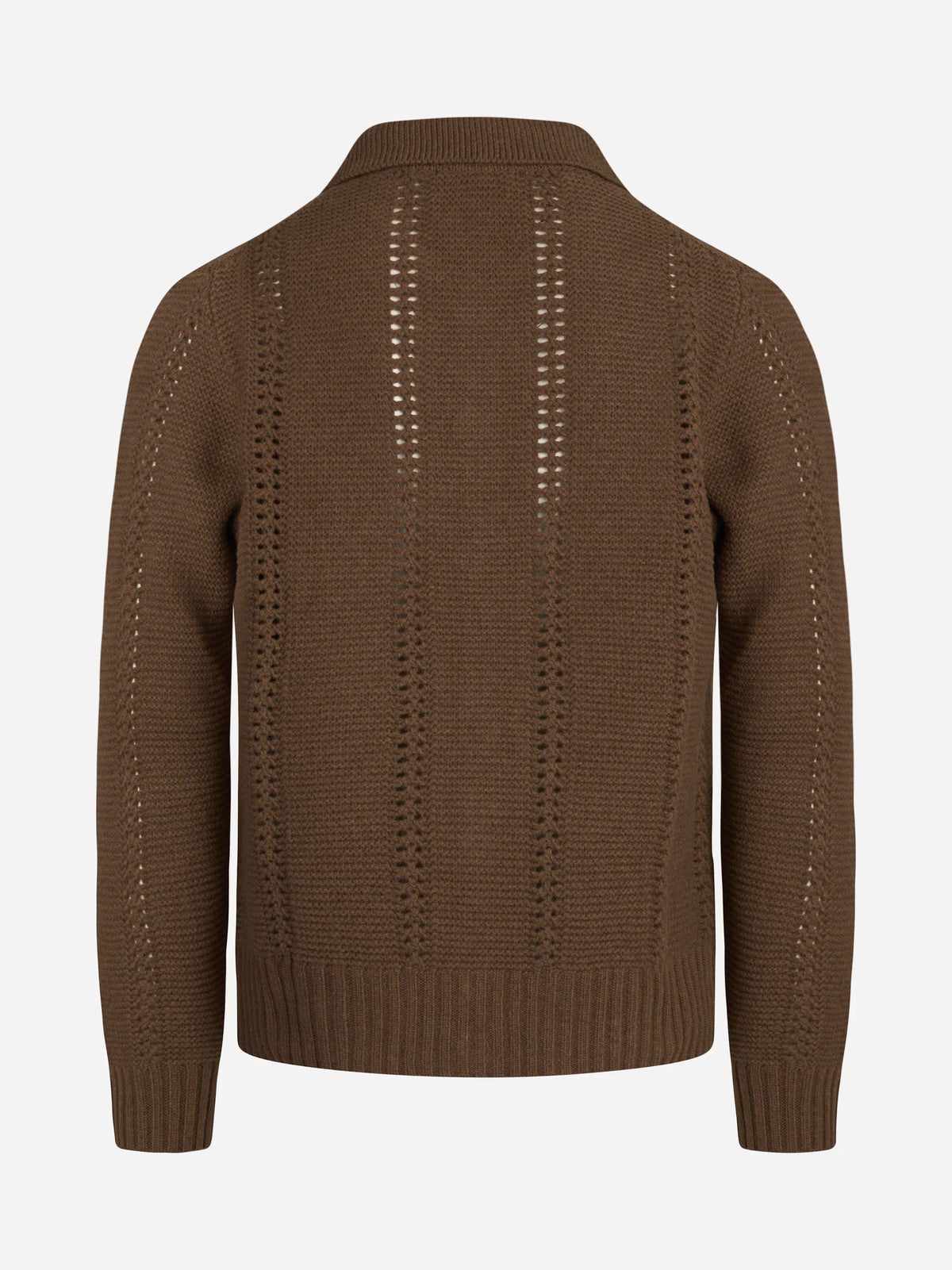 Cardigan camicia a punto legaccio marrone - dettaglio del prodotto