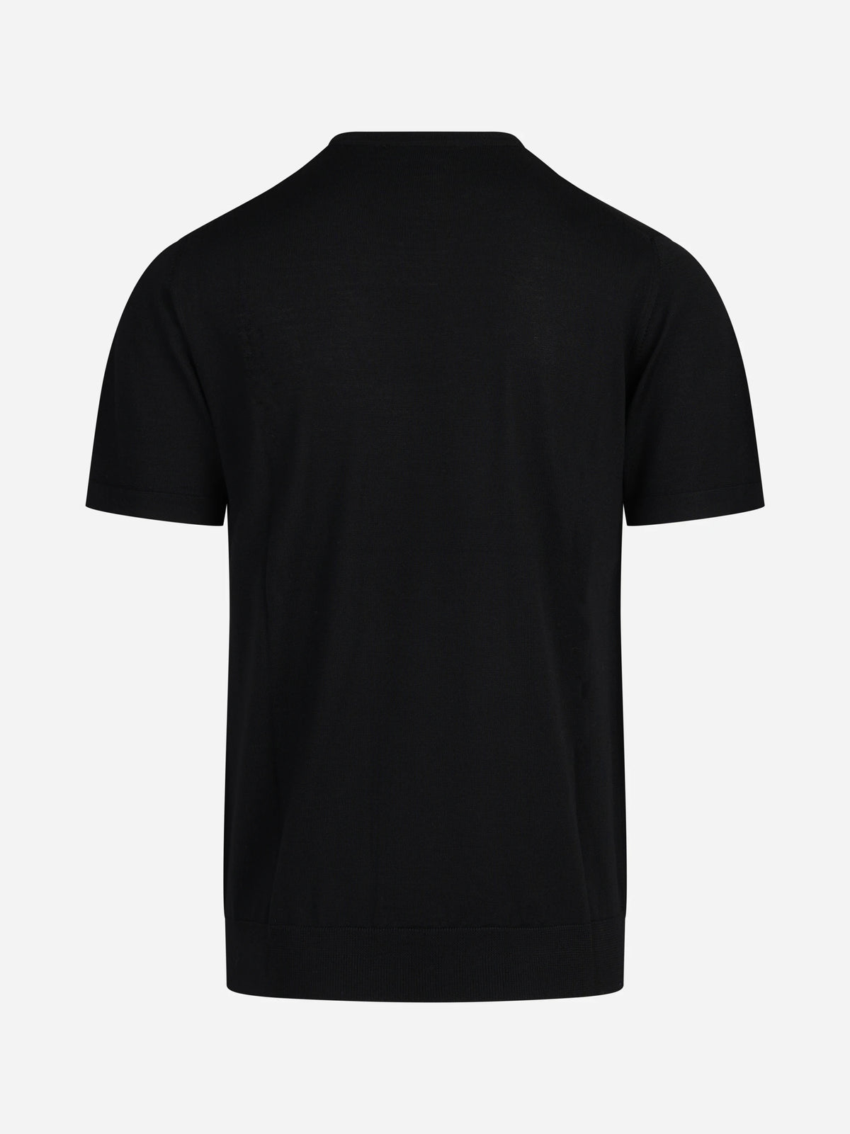 Maglia a maniche corte in lana nero - dettaglio del prodotto
