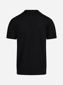 Maglia a maniche corte in lana nero - dettaglio del prodotto
