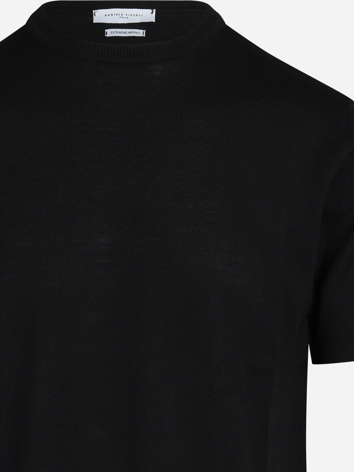 Maglia a maniche corte in lana nero - vista posteriore