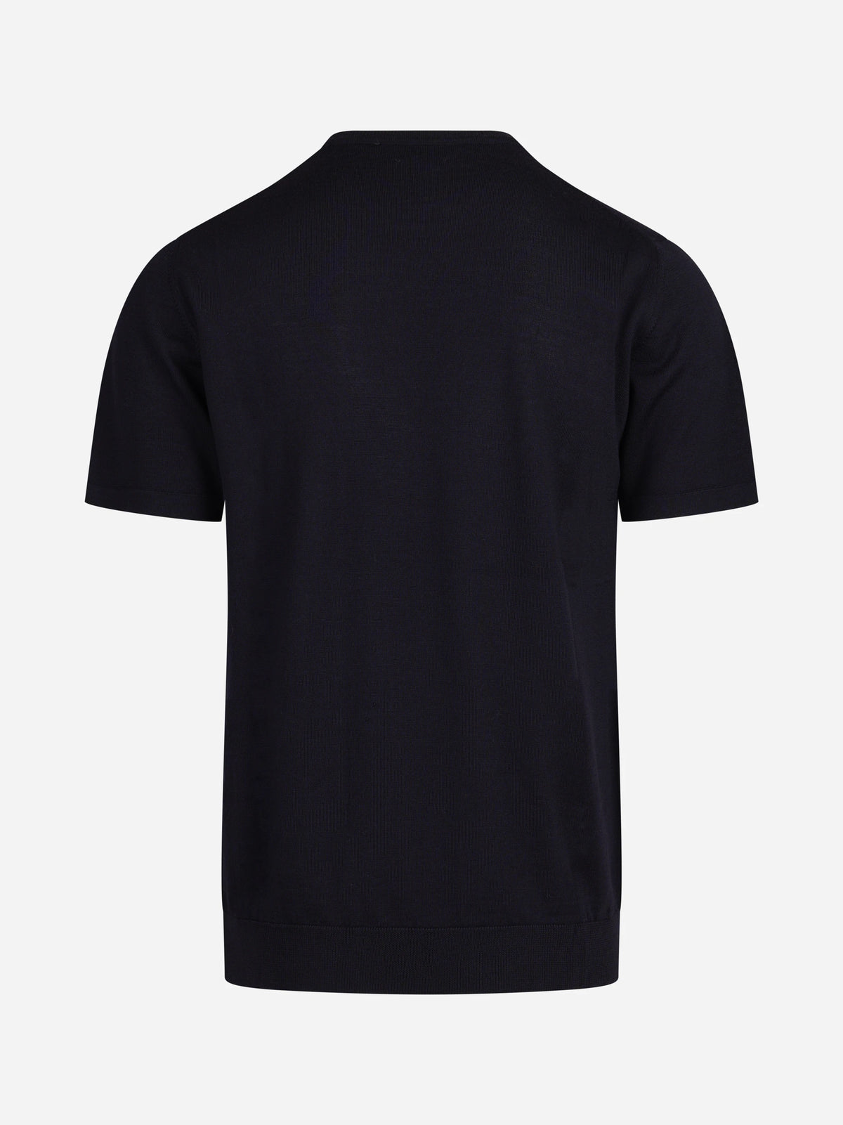 Maglia a maniche corte in lana blu - dettaglio del prodotto