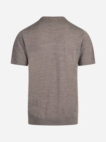 Maglia a maniche corte in lana beige - dettaglio del prodotto