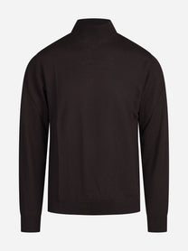 Lupetto in lana Merino marrone - vista frontale