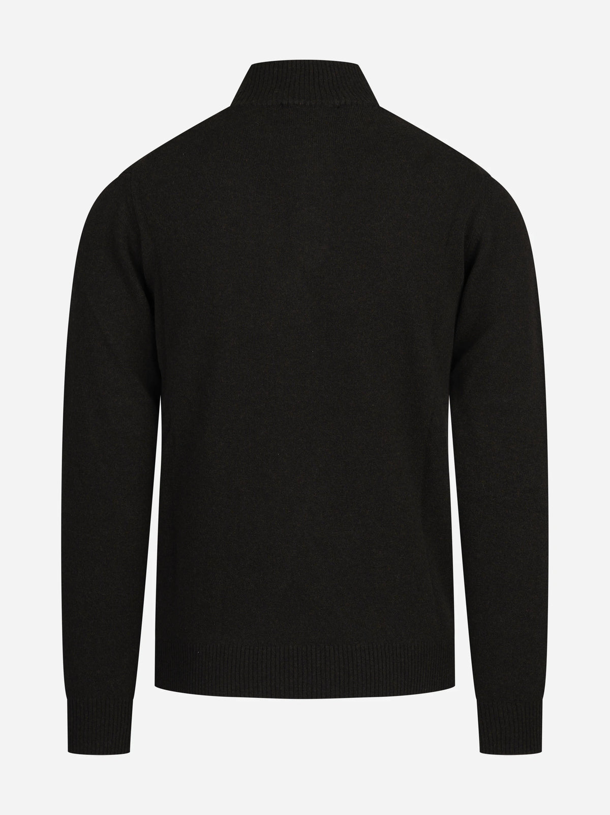 Lupetto con mezza zip in lana e cashmere testa di moro - dettaglio del prodotto