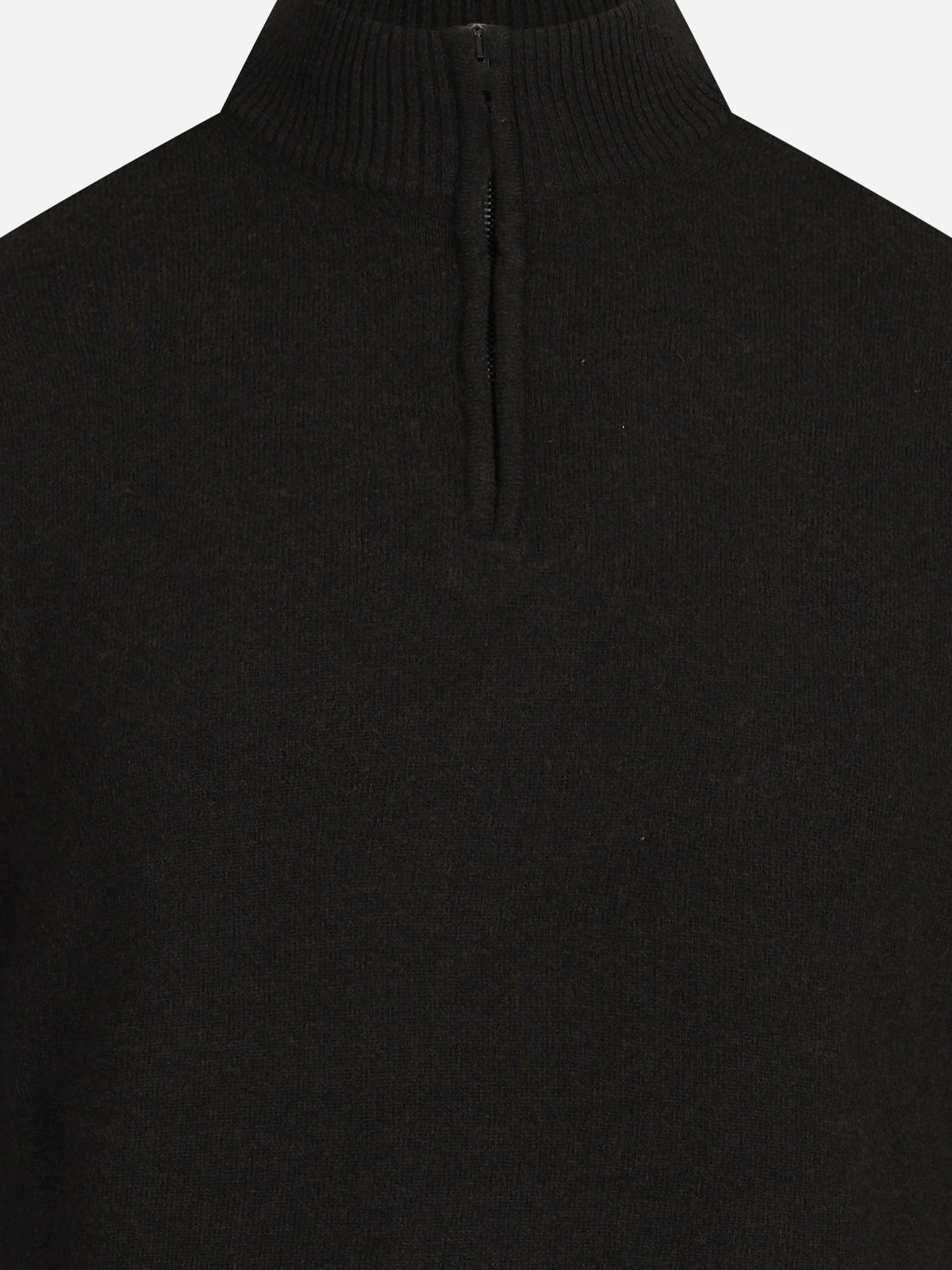 Lupetto con mezza zip in lana e cashmere testa di moro - vista posteriore