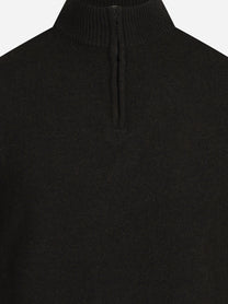 Lupetto con mezza zip in lana e cashmere testa di moro - vista posteriore