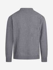 Maglia girocollo in lana e cashmere grigio - dettaglio del prodotto
