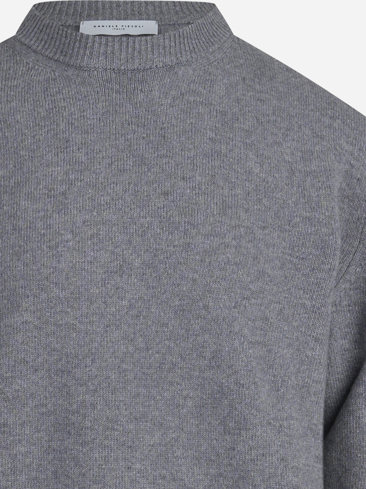 Maglia girocollo in lana e cashmere grigio - vista posteriore