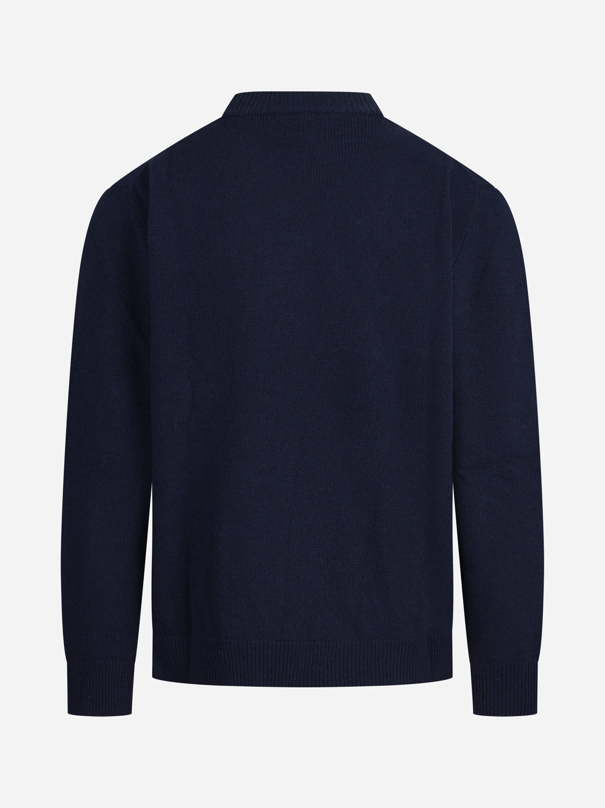 Maglia girocollo in lana e cashmere blu - dettaglio del prodotto