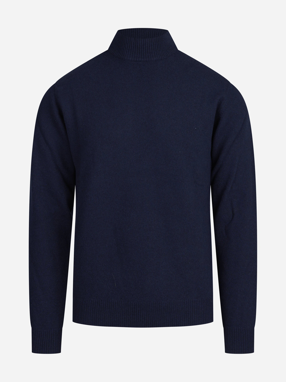 Lupetto in lana e cashmere blu - vista frontale