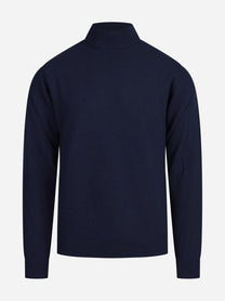 Lupetto in lana e cashmere blu - vista frontale