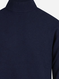 Lupetto in lana e cashmere blu - vista posteriore