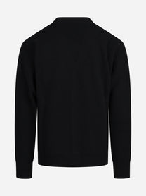 Cardigan in piquet lana e cashmere nero - dettaglio del prodotto
