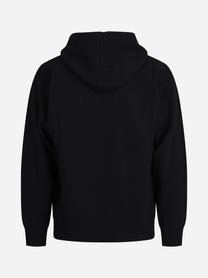 Felpa in maglia con cappuccio lana e cashmere nero - dettaglio del prodotto