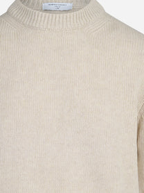 Maglia paricollo con finiture traforate beige - vista posteriore