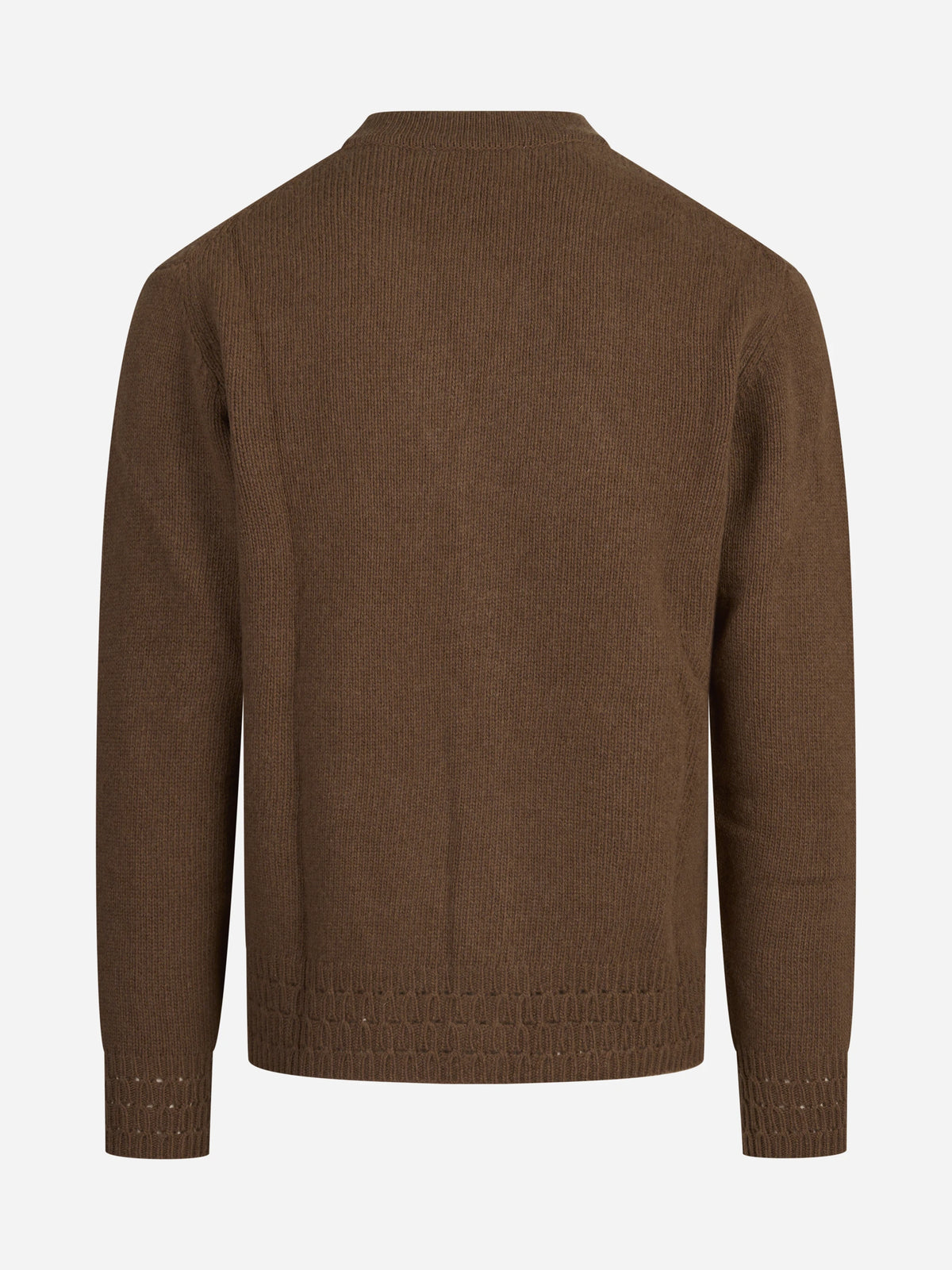 Cardigan con finiture traforate marrone - dettaglio del prodotto