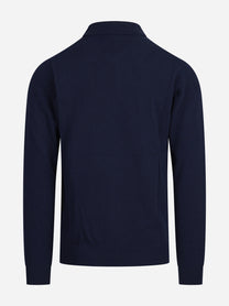 Polo in lana e cashmere blu - dettaglio del prodotto